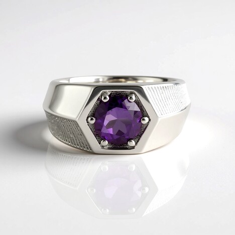Anello in argento con Ametista del Marocco (de Melo)