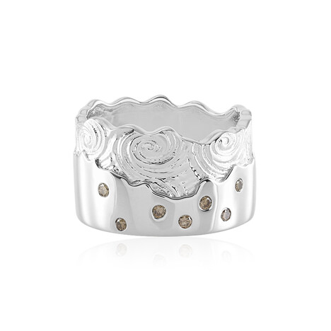 Anello in argento con Diamante Champagne I3 (de Melo)