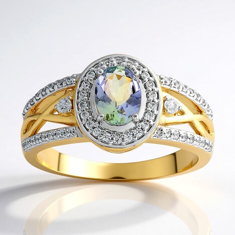 Anello in oro con Tanzanite (non riscaldata)