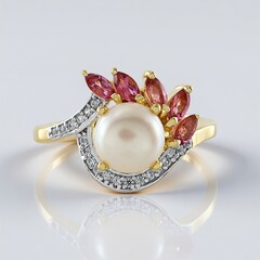 Anello in argento con Perla d'Acqua Dolce Bianca