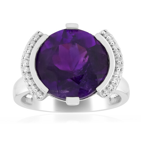 Anillo en plata con Amatista de Zambia