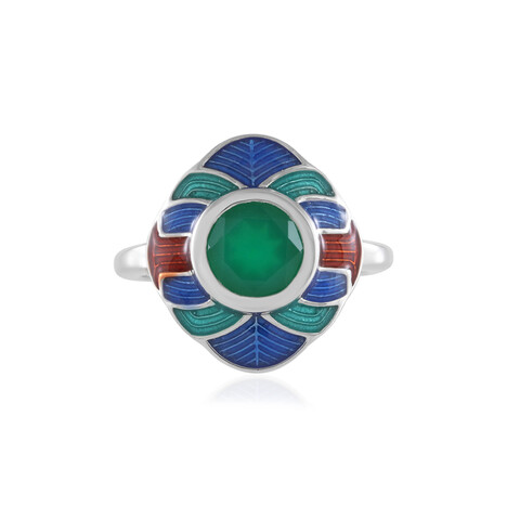 Anillo en plata con Ónix verde (Adela Silber)