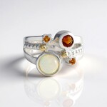 Anello in argento con Opale di Welo (Granulieren)