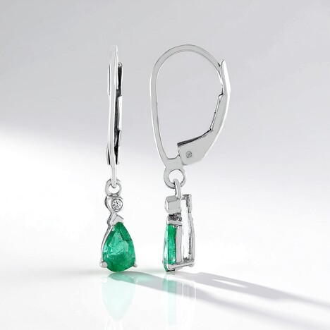 Orecchini in argento con Smeraldo Zambia