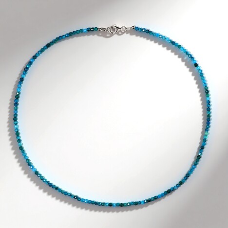 Collana in argento con Apatite Blu Neon