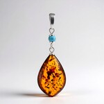 Ciondolo in argento con Ambra Baltica Cognac (dagen)