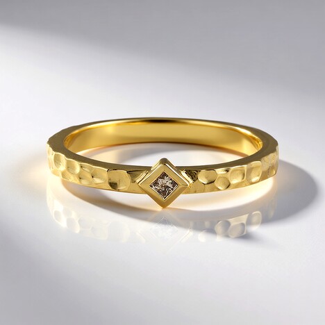 Bague en argent et Diamant chocolat I2