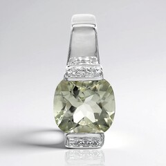 Pendentif en argent et Améthyste verte