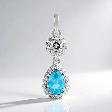 Ciondolo in argento con Topazio Blu Paraiba
