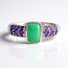 Anello in argento con Crisoprasio (KM by Juwelo)
