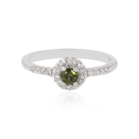 Anello in argento con Zircone Ceylon Verde (MONOSONO COLLECTION)