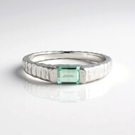 Paraiba Color Emerald Silver Ring