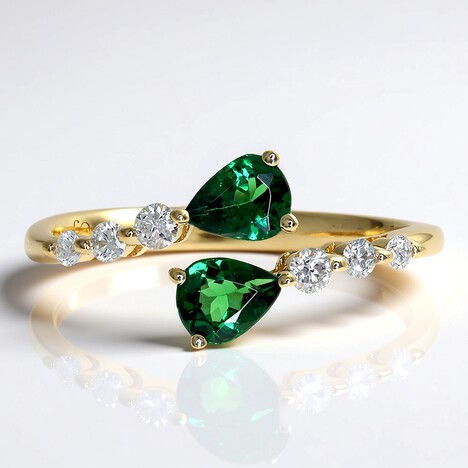 Anello in oro con Tsavorite AAA del Kenia (CIRARI)