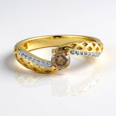 Anillo en plata con Diamante champán I2 (Ornaments by de Melo)