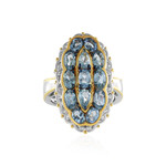Anello in argento con Acquamarina della Tanzania (Gems en Vogue)