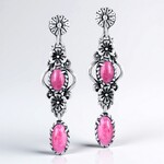 Boucles d'oreilles en argent et Rhodonite (Desert Chic)