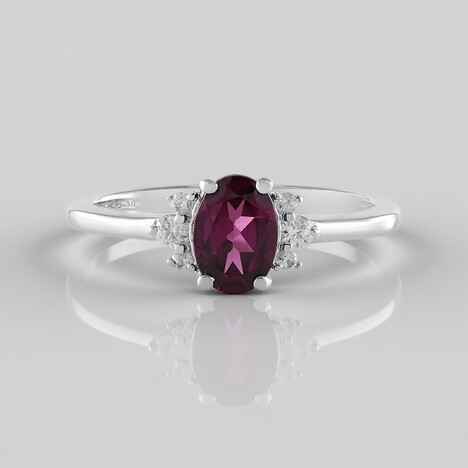 Anello in argento con Granato Magenta