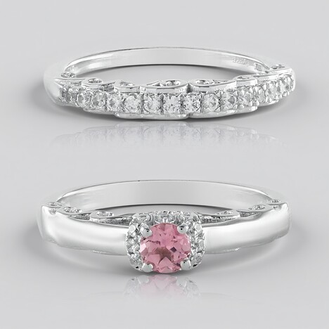 Anello in argento con Tormalina Rosa Nigeriana