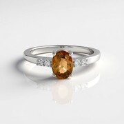 Anillo en plata con Zircón champán