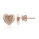 Gouden oorbellen met SI1 Argyle Rose De France Diamanten (Annette)