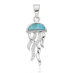 Zilveren hanger met een larimar
