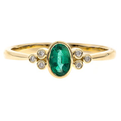 Anillo en oro con Esmeralda de Zambia AAA