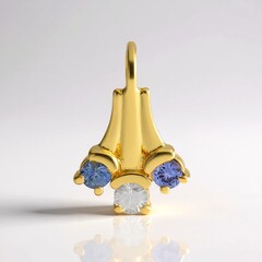 Ciondolo in argento con Zaffiro Ceylon Blu