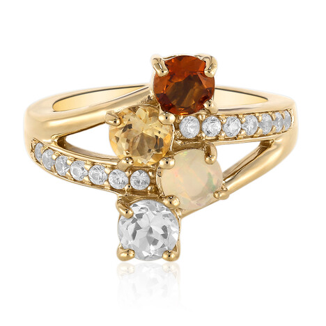 Zilveren ring met een Madeira citrien