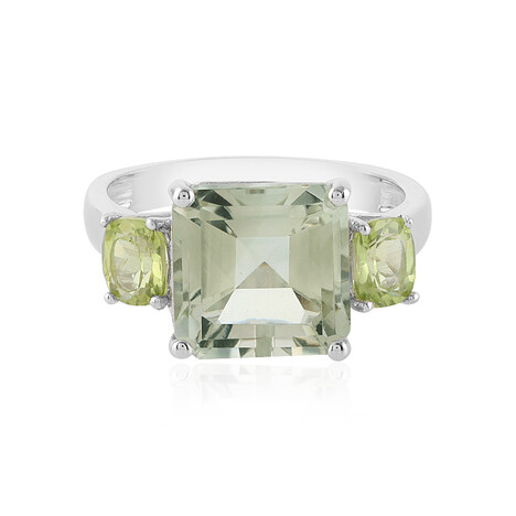 Anillo en plata con Amatista verde