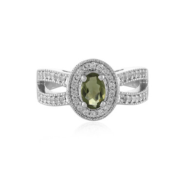 Bague en argent et Moldavite
