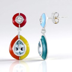 Sky Blue Topaz Silver Earrings