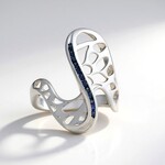 Zilveren ring met blauwe saffieren (Ornaments by de Melo)