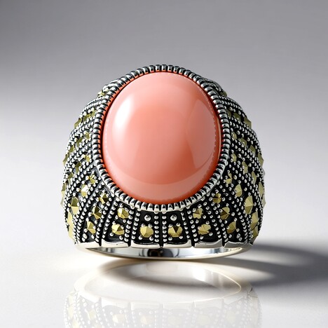 Anello in argento con Opale Rosa (Annette classic)