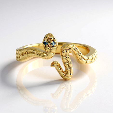 Anello in argento con Diamante Blu I3