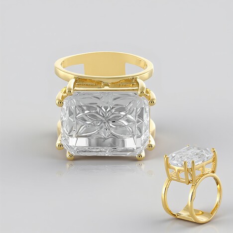 Anello in argento con Quarzo Bianco