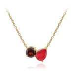 Collana in argento con Quarzo rosso pastello