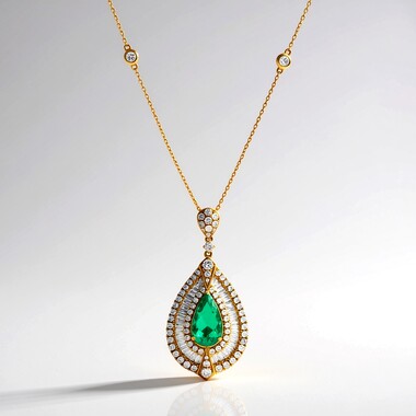 Collier en or et Emeraude de Colombie (CIRARI)
