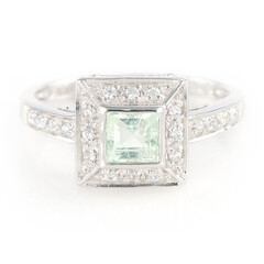 Cuprian Tourmaline Silver Ring