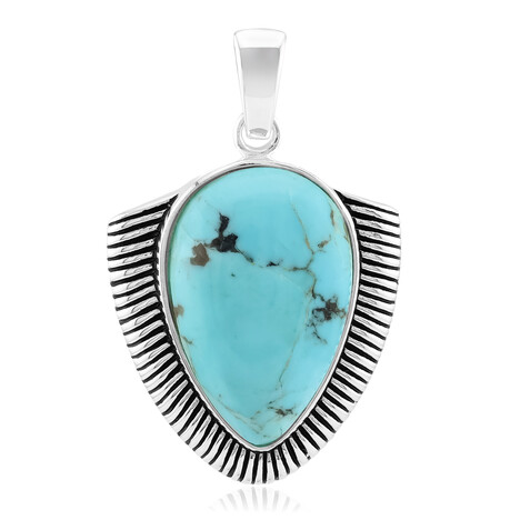 Blauer Kingman Mohave-Türkis-Silberanhänger (Jones Lee)
