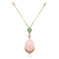 Pinkfarbener Opal-Goldhalskette (CIRARI)