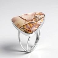 Anello in argento con Diaspro di Banten (Bali Barong)