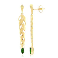 Zilveren oorbellen met Russische diopsiedstenen (SAELOCANA)