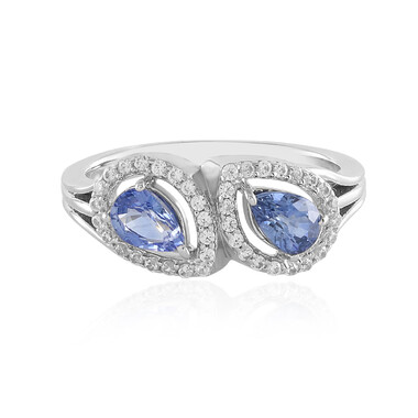 Anello in argento con Zaffiro Ceylon Blu (non riscaldato)