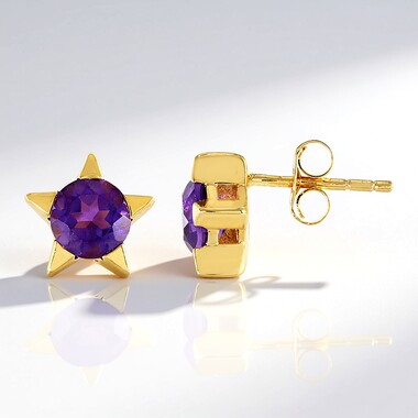 Sambia-Amethyst-Silberohrringe