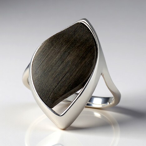 Anello in argento con Quercia Nera (dagen)