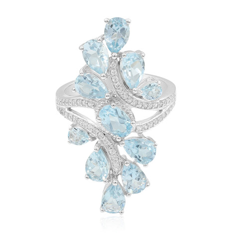 Anello in argento con Topazio Blu Cielo