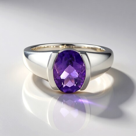 Anello in argento con Ametista Siberiana