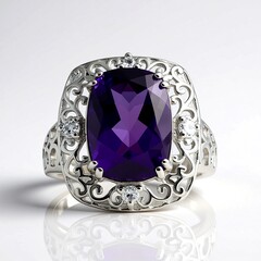 Anello in argento con Ametista del Marocco