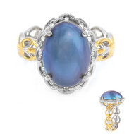 Pfauen-Mabe-Perlen-Silberring (Gems en Vogue)