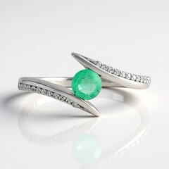 Anello in argento con Smeraldo Russo (Adela Silber)